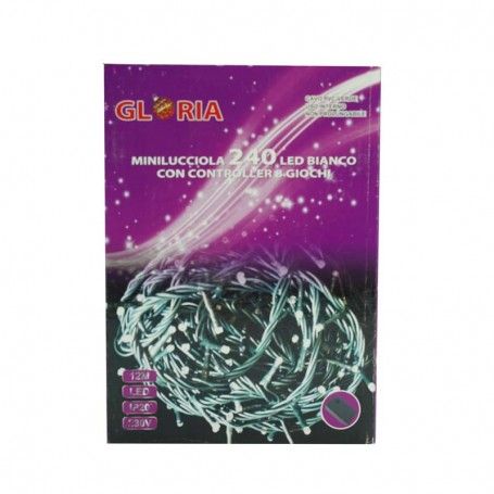 Minilucciole 240 Luci Led Bianco Freddo con Controller 8 Giochi 12 metri Uso Interno