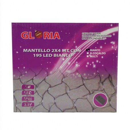 Mantello con 195 Luci Led Bianco Freddo con Controller 8 Giochi