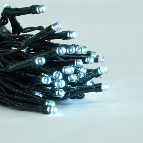 Catena con 96 Luci Led Bianco Satinato, Controller 8 Giochi, 10 metri Uso Esterno