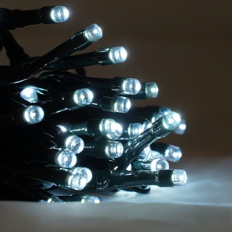 Catena con 96 Luci Led Bianco Satinato, Controller 8 Giochi, 10 metri Uso Esterno