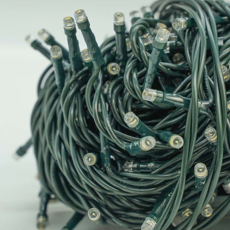 Minilucciole 100 Luci Led Bianco Caldo con Controller 8 Giochi 5 metri Uso Interno