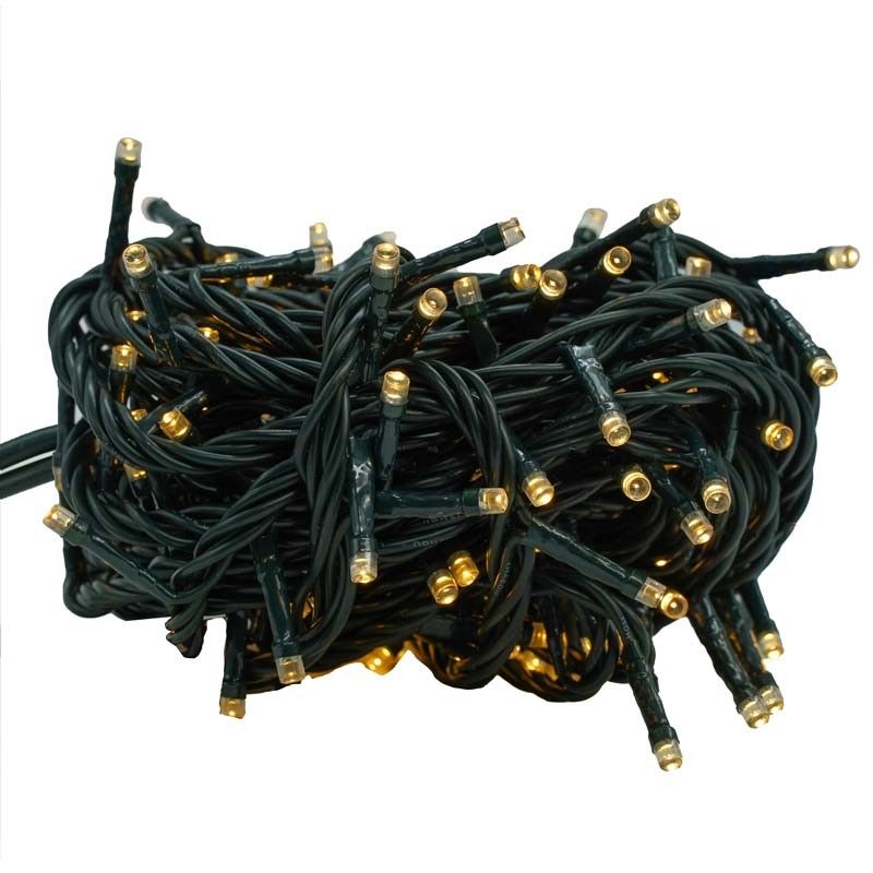 Minilucciole 100 Luci Led Bianco Caldo con Controller 8 Giochi 5 metri Uso Interno