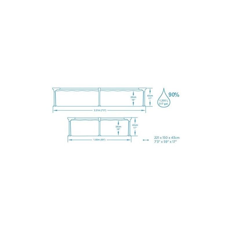 Piscina Steel Pro 221x150x43 cm - Bestway 56401