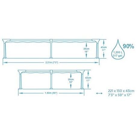 Piscina Steel Pro 221x150x43 cm - Bestway 56401