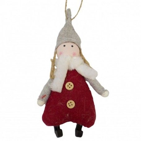 Bamboline Natalizia con Trecce da Appendere 3 Colori