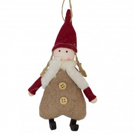 Bamboline Natalizia con Trecce da Appendere 3 Colori