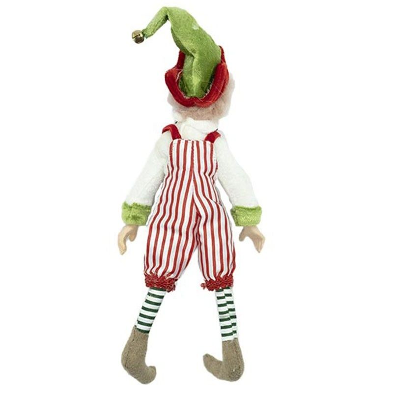 Elfo Natalizio con Abito a Strisce H.23 cm