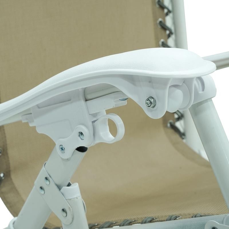 Poltrona Relax in Acciaio Bianca e Tortora Ariel