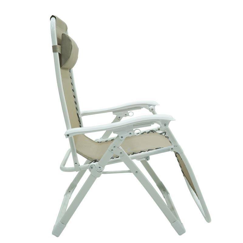 Poltrona Relax in Acciaio Bianca e Tortora Ariel