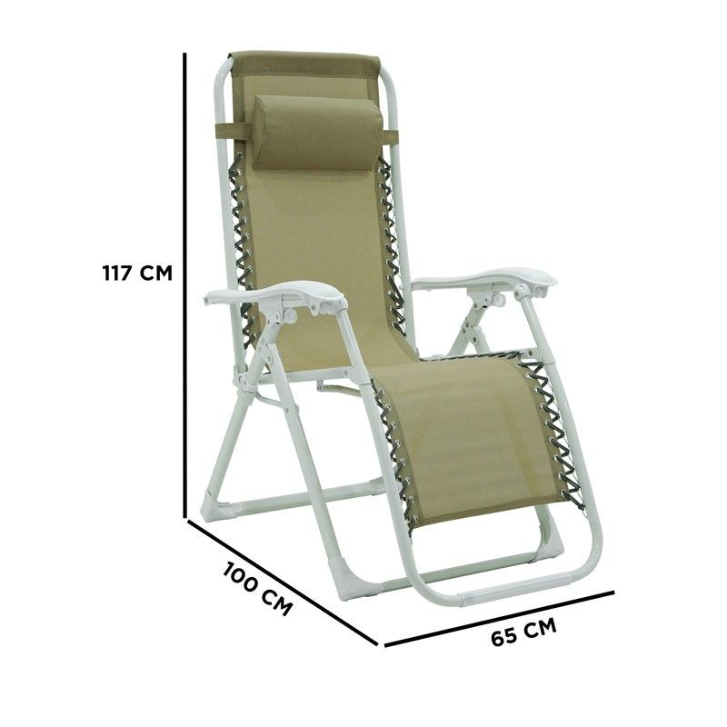 Poltrona Relax in Acciaio Bianca e Tortora Ariel