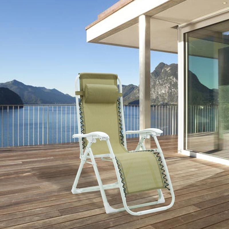 Poltrona Relax in Acciaio Bianca e Tortora Ariel