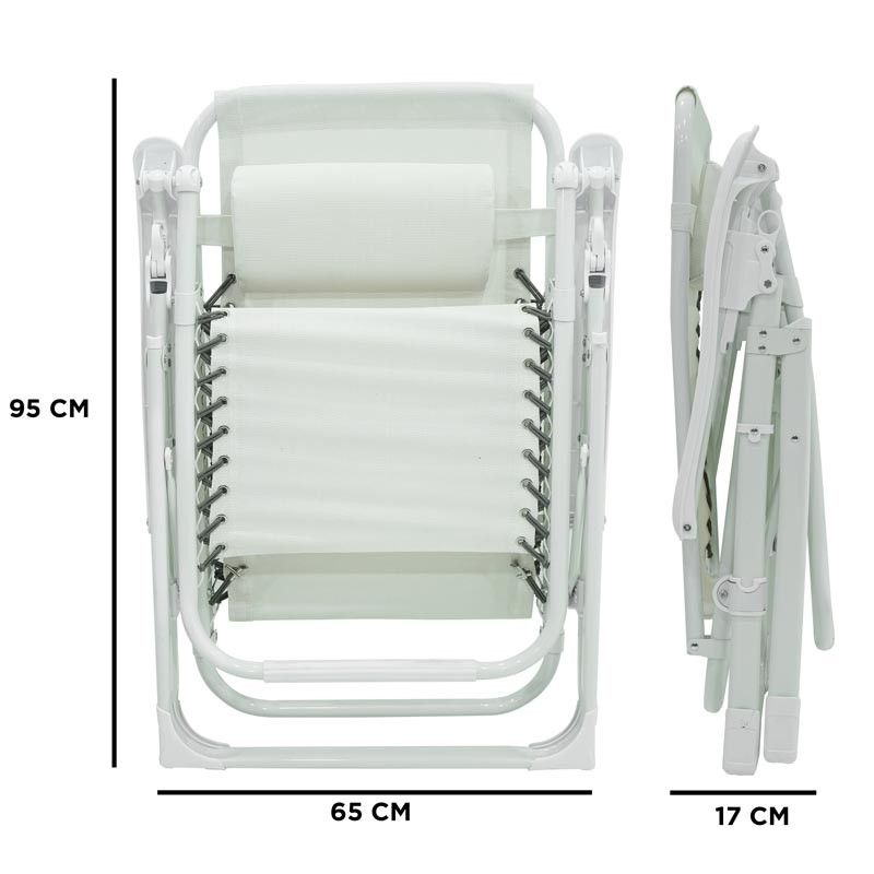 Poltrona Relax in Acciaio Bianca Ariel
