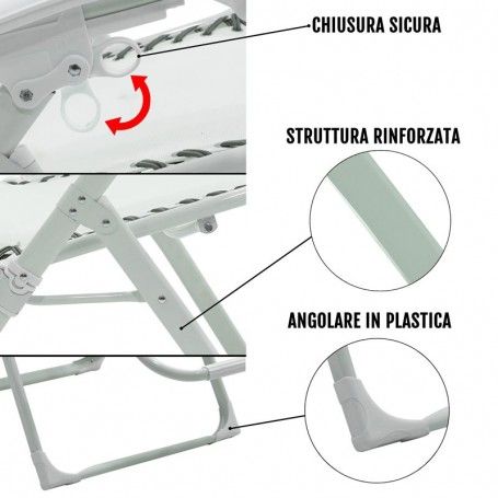 Poltrona Relax in Acciaio Bianca Ariel