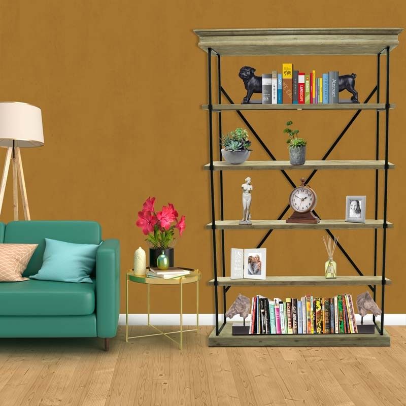 Scaffale/Libreria in Legno e Metallo, Stile Industrial - Fox