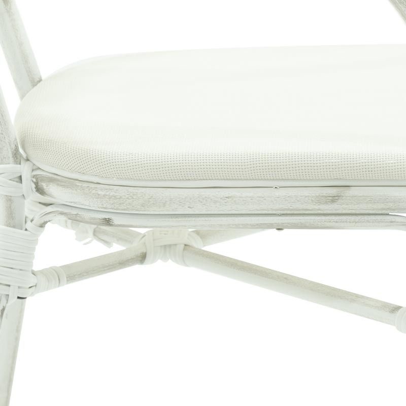 Poltrona in Alluminio e Bamboo Bianco