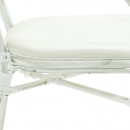 Poltrona in Alluminio e Bamboo Bianco