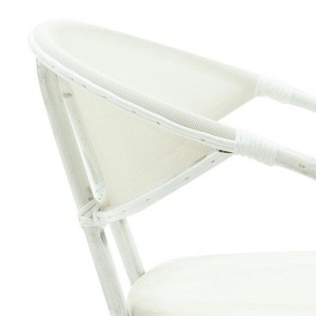 Poltrona in Alluminio e Bamboo Bianco