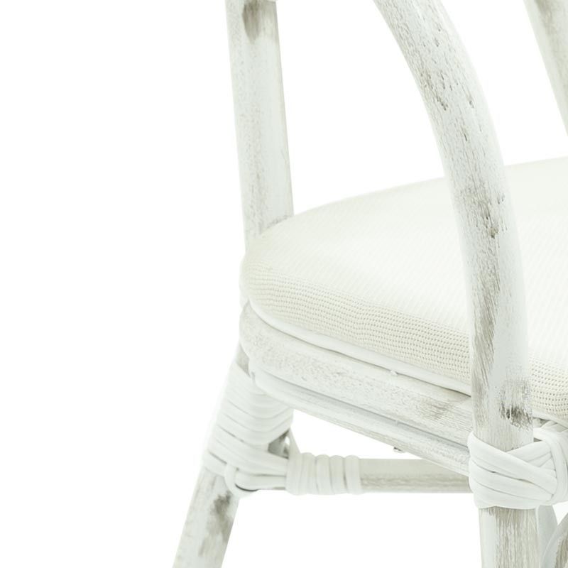 Poltrona in Alluminio e Bamboo Bianco