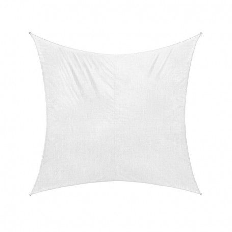 Vela Quadrata in Poliestere, Parasole Completo di Anelli 5 mt Bianco