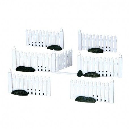Plastic Picket Fence Set of 7 - 14388 Lemax
