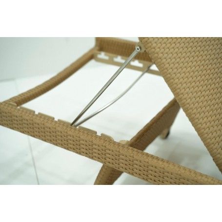 Lettino Prendisole da Giardino in Alluminio e Hularo Beige