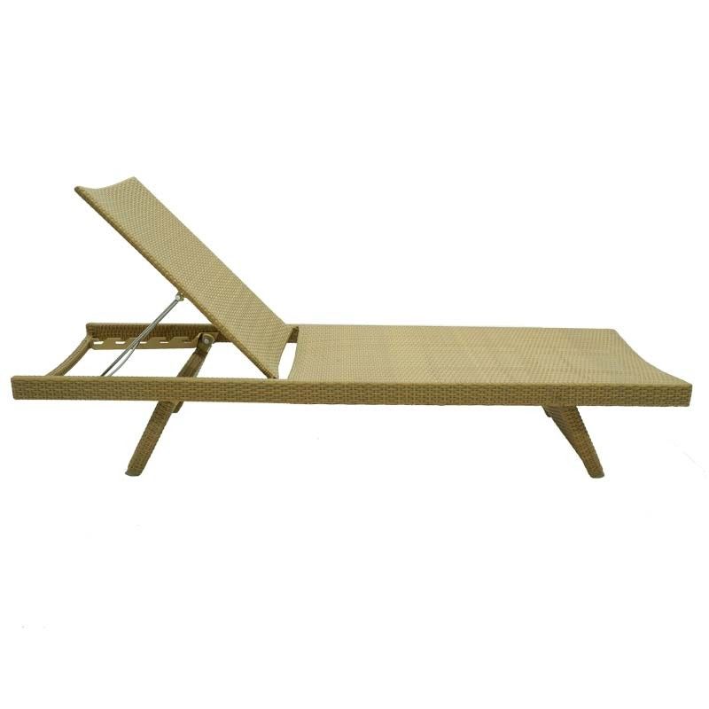 Lettino Prendisole da Giardino in Alluminio e Hularo Beige