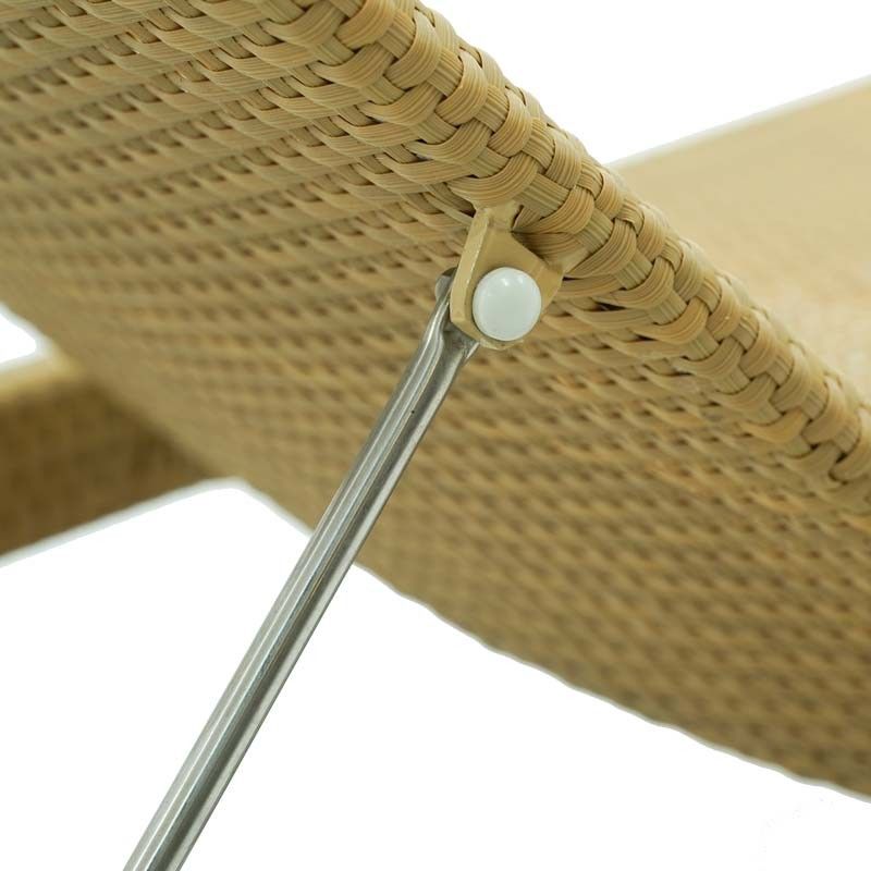 Lettino Prendisole da Giardino in Alluminio e Hularo Beige