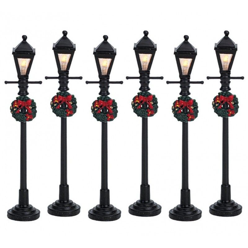 Gas Lantern Street Lamp Set of 6 - Lemax 64499