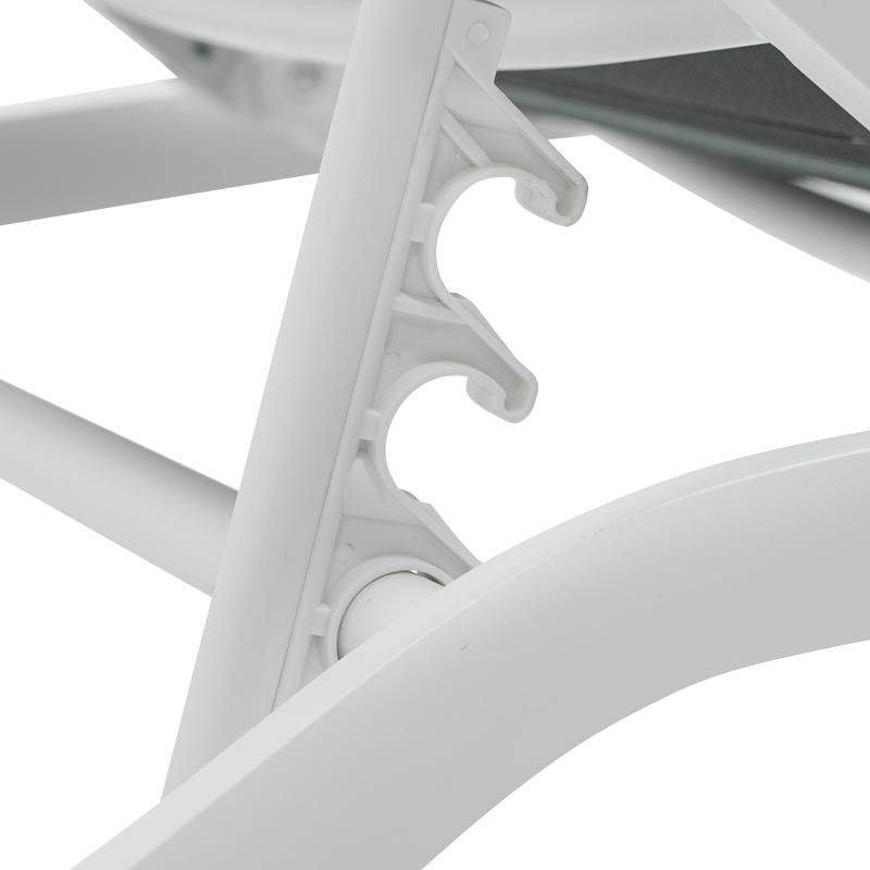 Lettino Prendisole da Giardino, Imbottito e in Alluminio Grigio | Milk