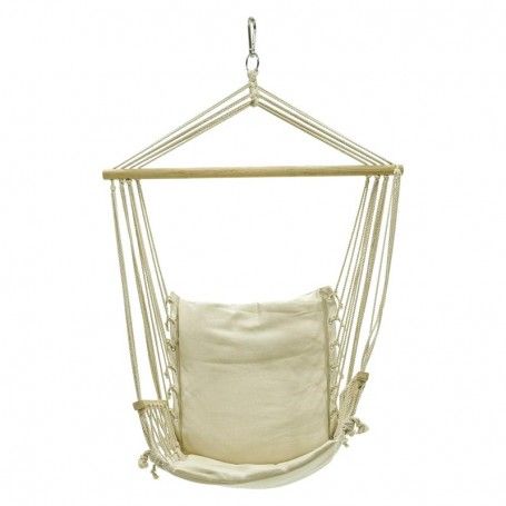 Poltrona Sospesa in Cotone Bianco da Giardino con Supporto