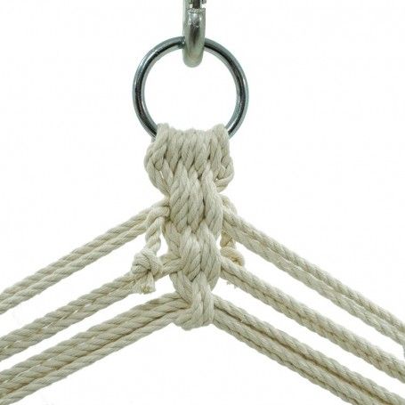 Poltrona Sospesa in Cotone Bianco da Giardino con Supporto