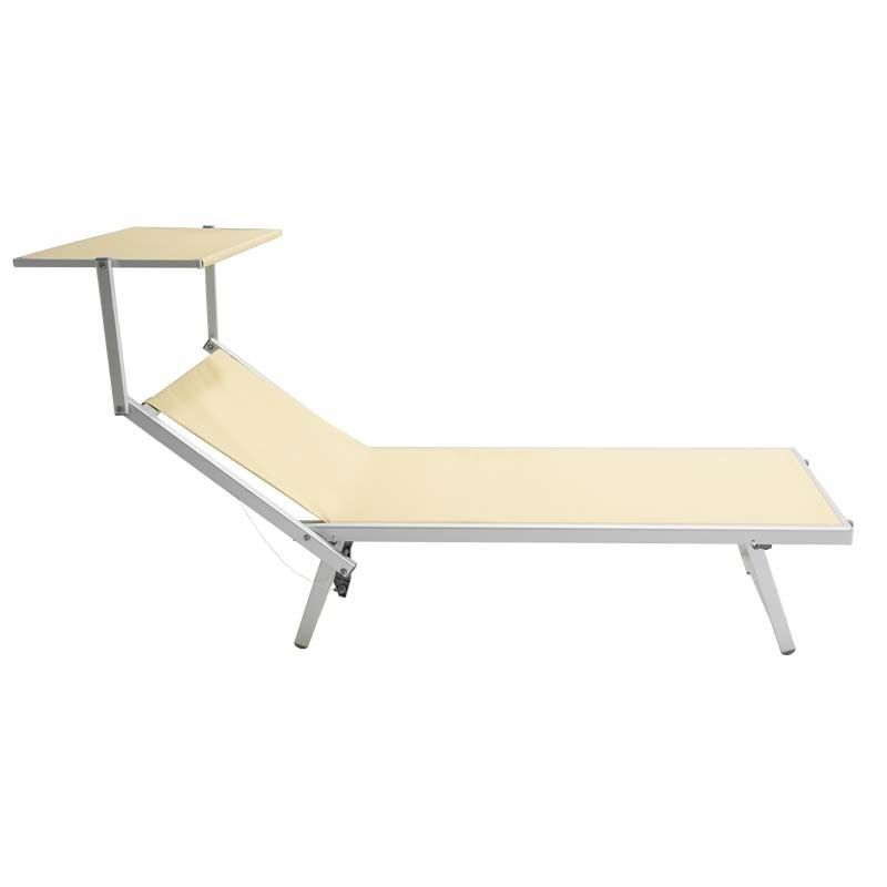Lettino Prendisole da Giardino Ecrù