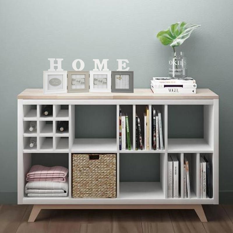 Quattro Cornici per Foto con Scritta Home in Legno