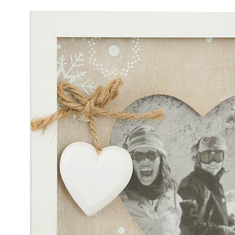 Cornice Doppia per Foto con 2 Cuori in Legno