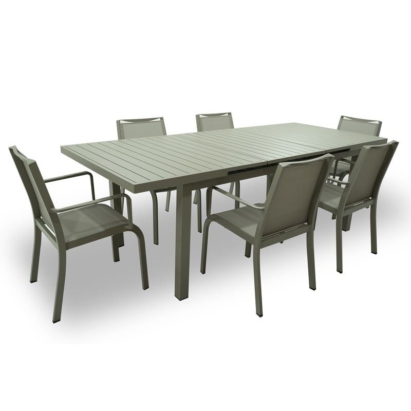 Tavolo Rettangolare Allungabile in Alluminio Tortora | Aci