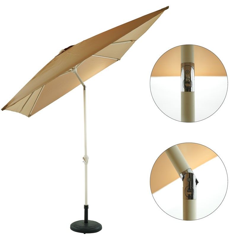 Ombrellone Palo Centrale da Esterno in Alluminio 3x2 mt Tortora | QD125