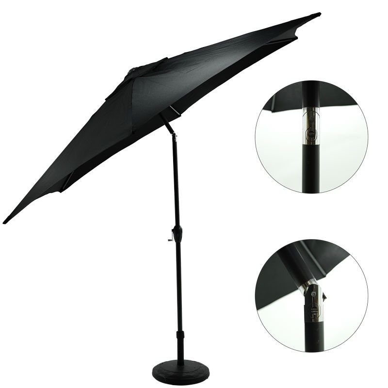Ombrellone Palo Centrale da Esterno in Alluminio D. 280 cm Nero | QD101