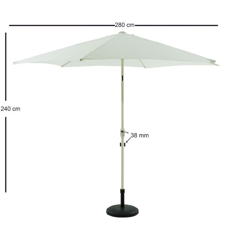 Ombrellone Palo Centrale da Esterno in Alluminio D. 280 cm Bianco | QD101