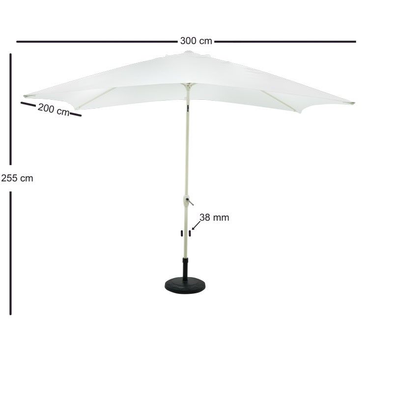 Ombrellone Palo Centrale da Esterno in Alluminio 3x2 mt Bianco | QD125