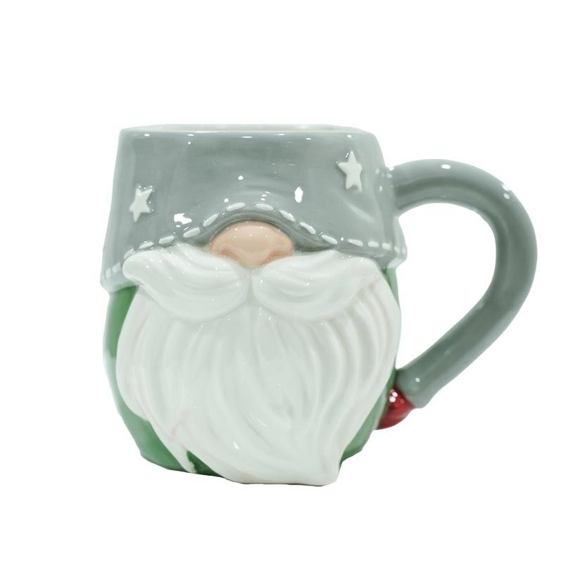 Tazze Natalizie Rossa e Verde in Ceramica Set 2 Pz