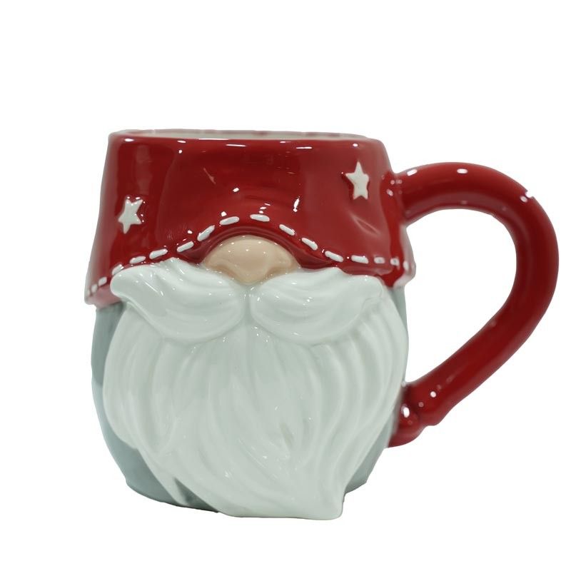 Tazze Natalizie Rossa e Verde in Ceramica Set 2 Pz