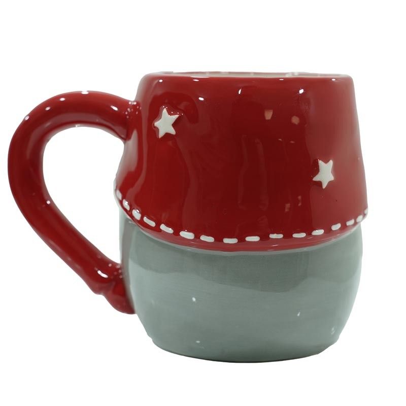 Tazze Natalizie Rossa e Verde in Ceramica Set 2 Pz