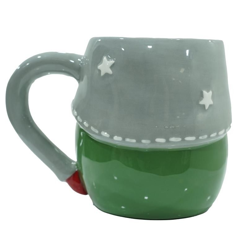 Tazze Natalizie Rossa e Verde in Ceramica Set 2 Pz