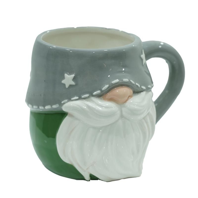 Tazze Natalizie Rossa e Verde in Ceramica Set 2 Pz