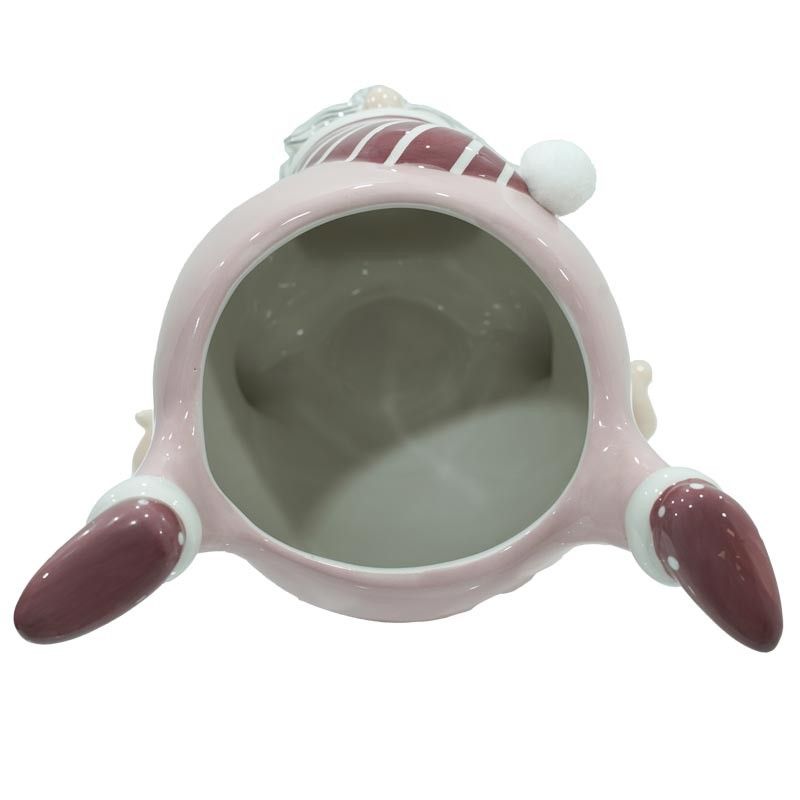 Vaso Babbo Natale Rosa in Ceramica H.20 cm