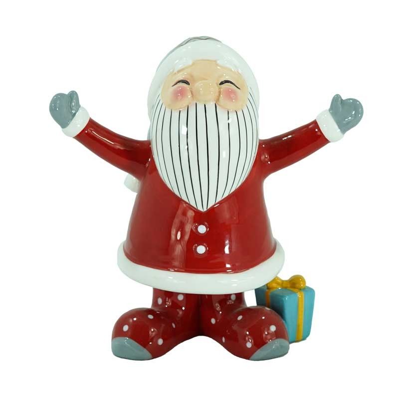 Babbo Natale con Abito Rosso in Ceramica H.18 cm