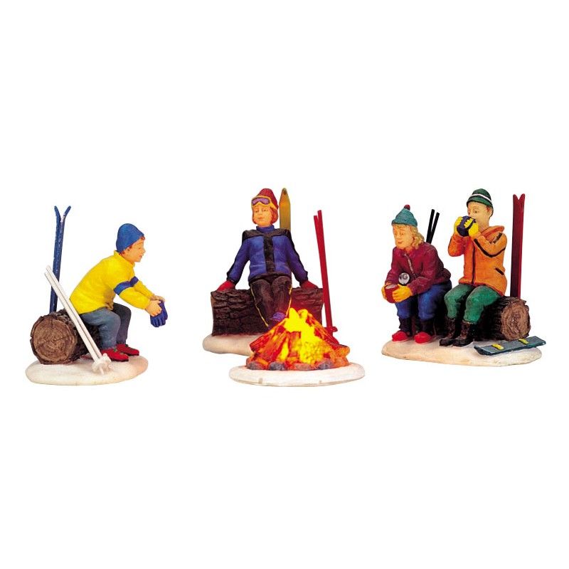 Skiers' Camp Fire set of 4 - Lemax 04468