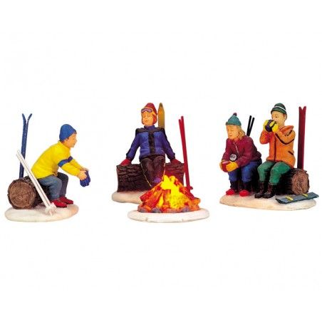 Skiers' Camp Fire set of 4 - Lemax 04468