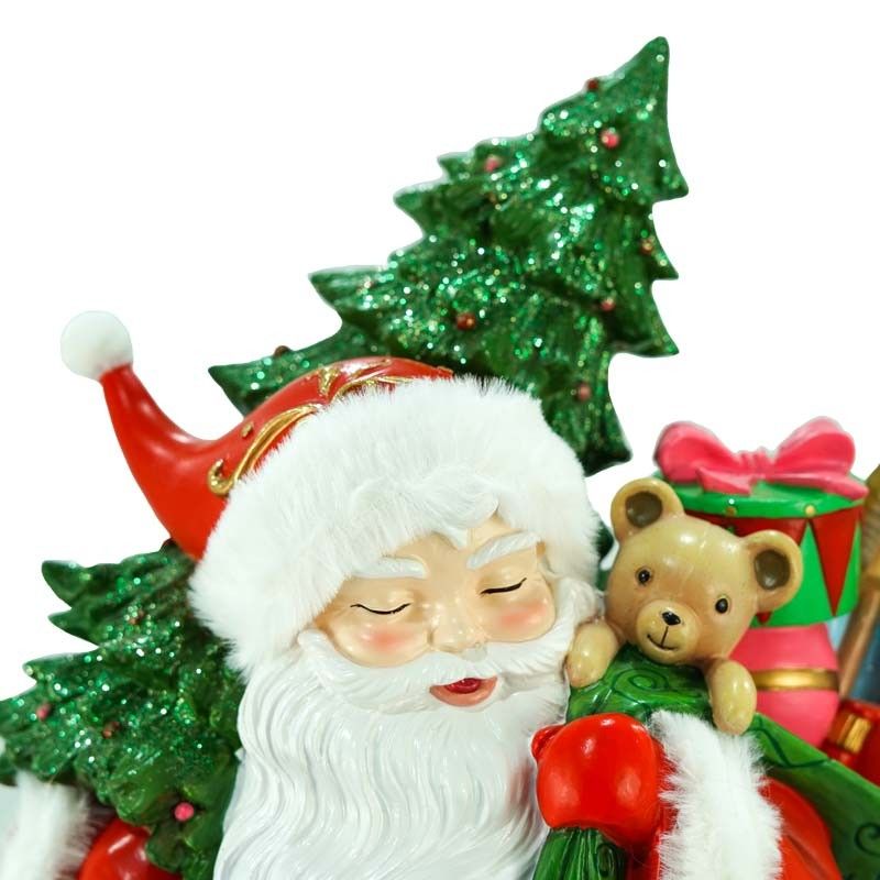 Babbo Natale con Albero e Doni in Resina H.52,5 cm