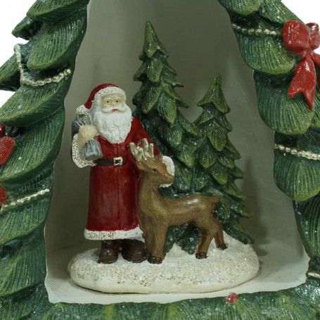 Alberello con Scena Natalizia Interna e Luci Led H.24,5 cm